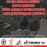 Open Enrollment - Rope Rescue High Angle Operations and Technician (1 Class)